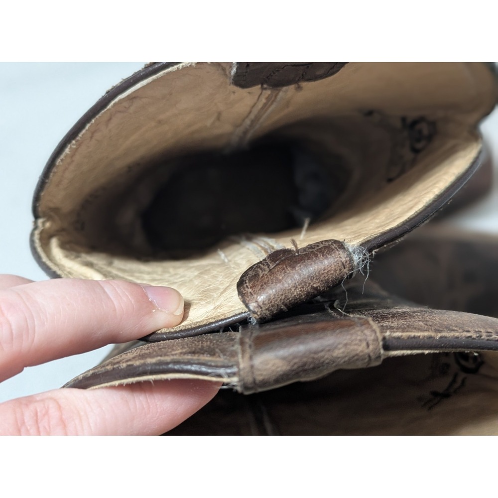 CIRCLE G by CORRAL Women's Black/Brown Distressed Arrowhead Boots Sz 8 - Picture 7 of 11